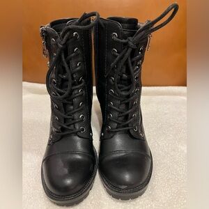 Guess Black Chunky Heel Boots for Women